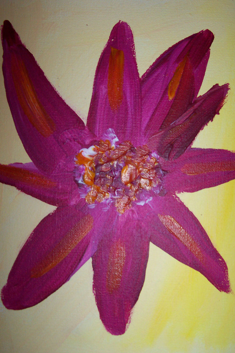 Purple Star Flower in Acrylics