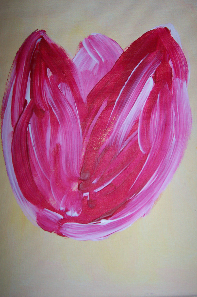 Pink Flower in Acrylics