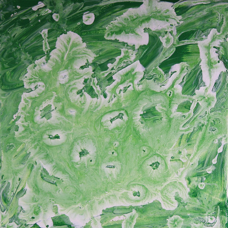 Green and Abstract Acrylics Artwork