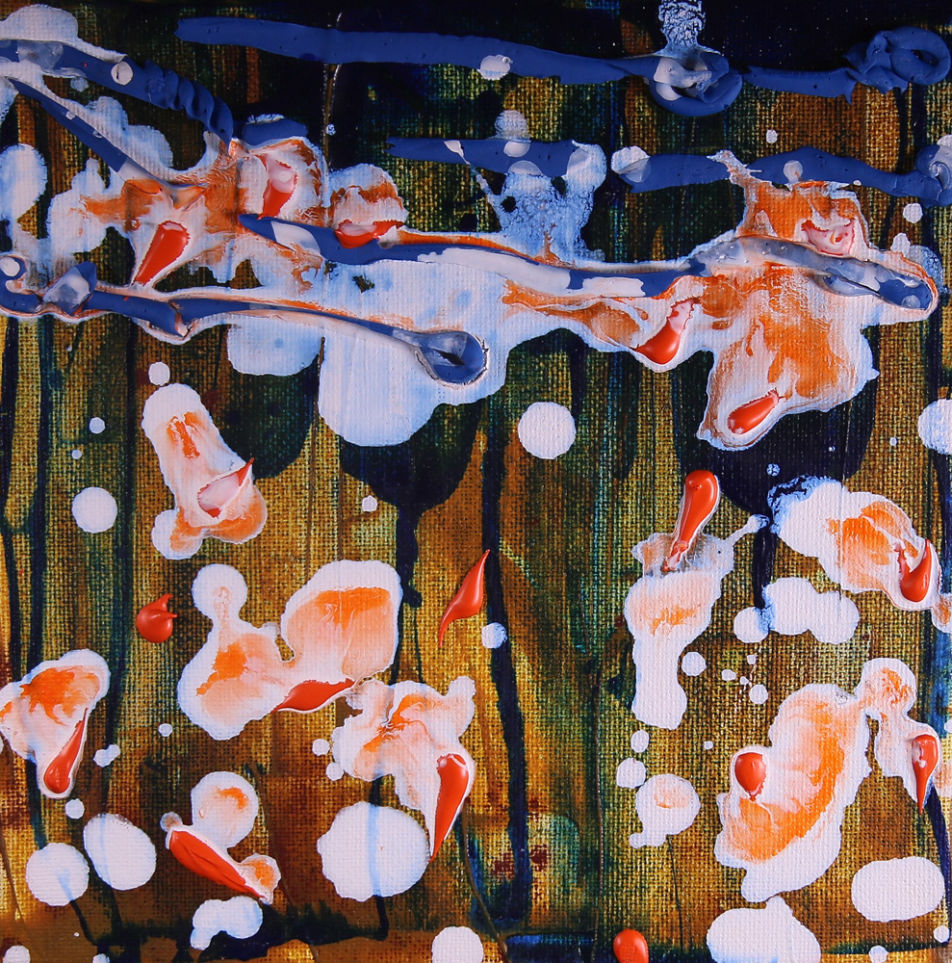 3D orange and blue green Acrylic Painting