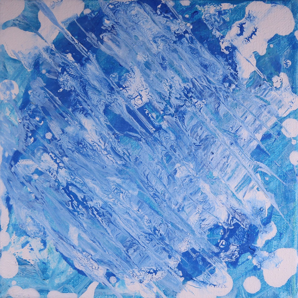 Blue and White Acrylic Painting