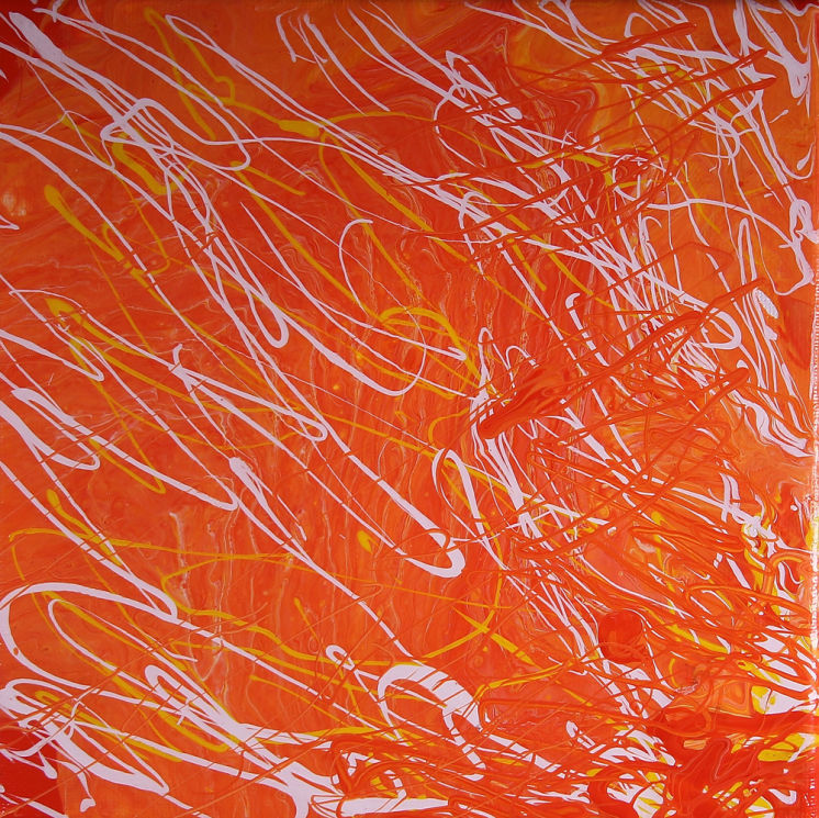 Orange Abstract Acrylics Artwork
