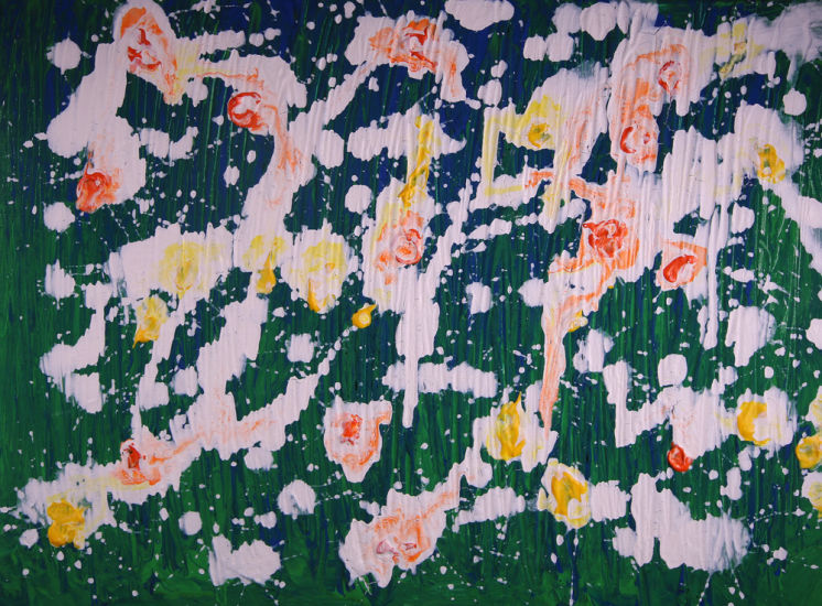 Blue Abstract Acrylics Artwork