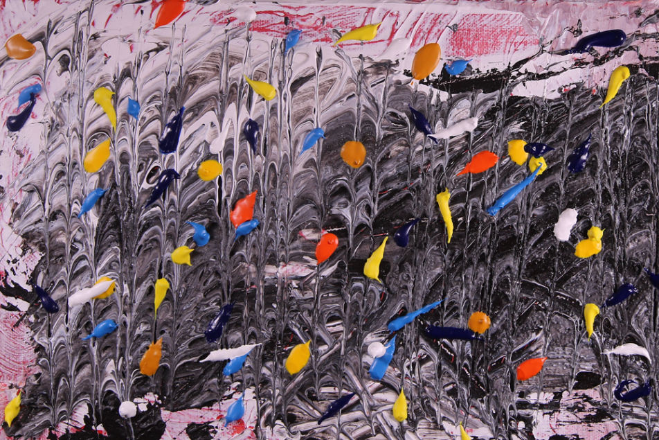 Blue Abstract Acrylics Artwork