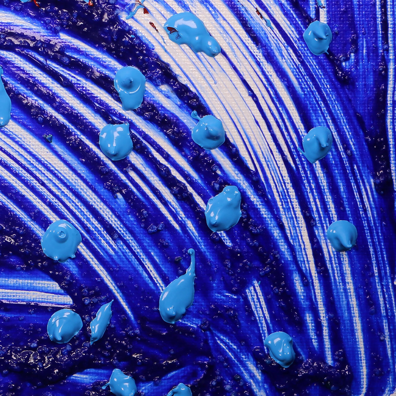 blue scraping acrylics