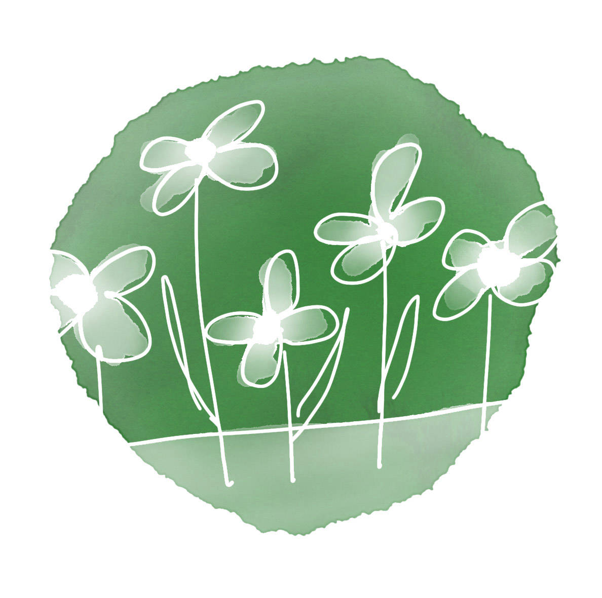 Green Circle of Flowers