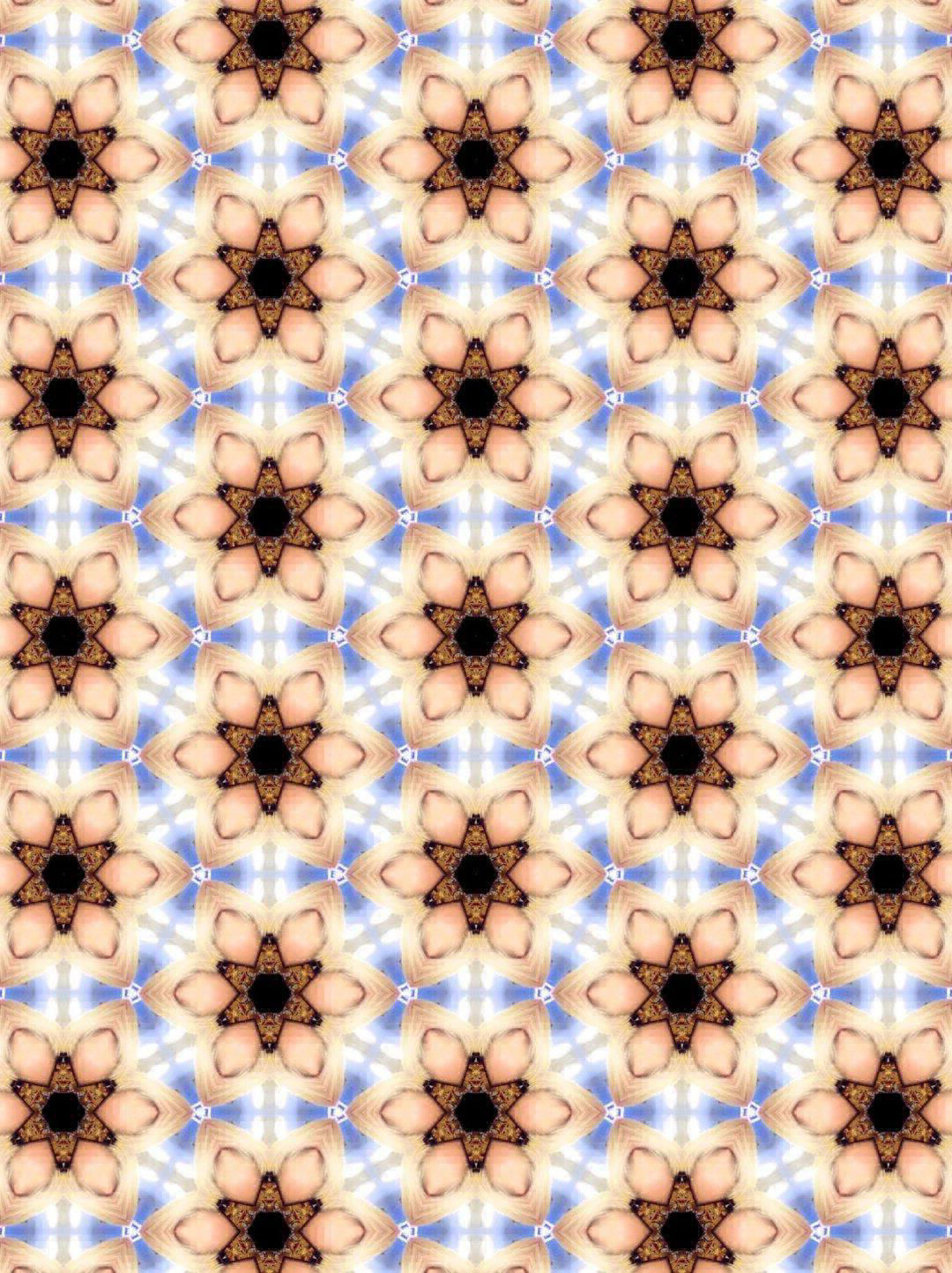 Flowers in circles, textiles design