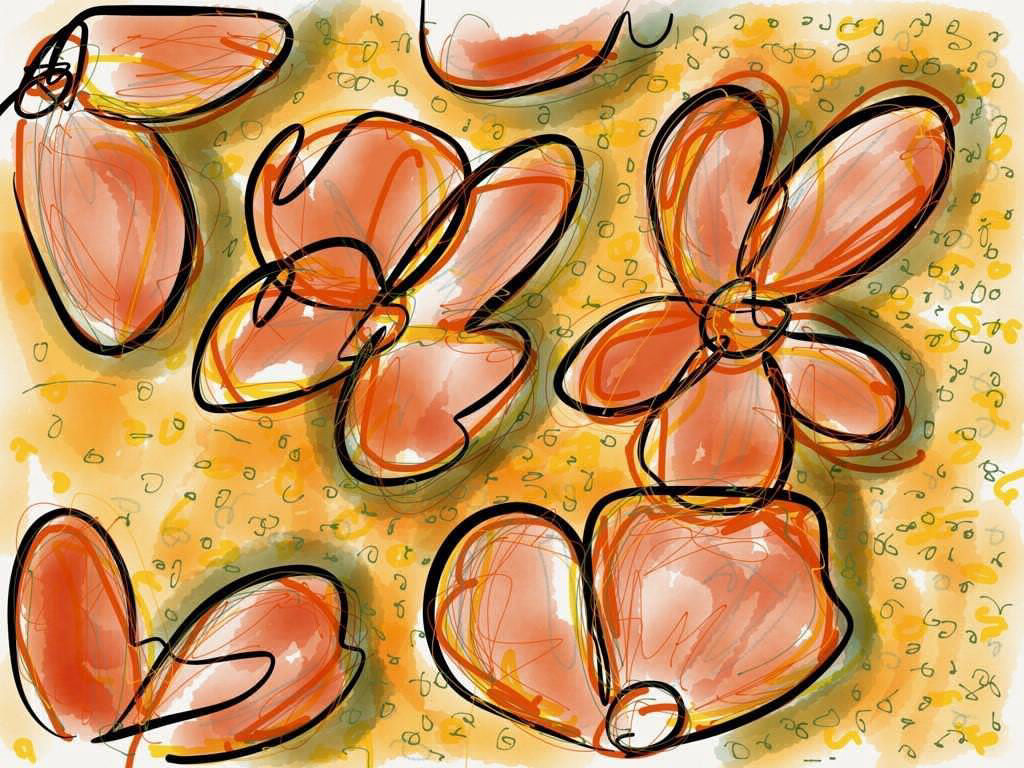 orange black flowers