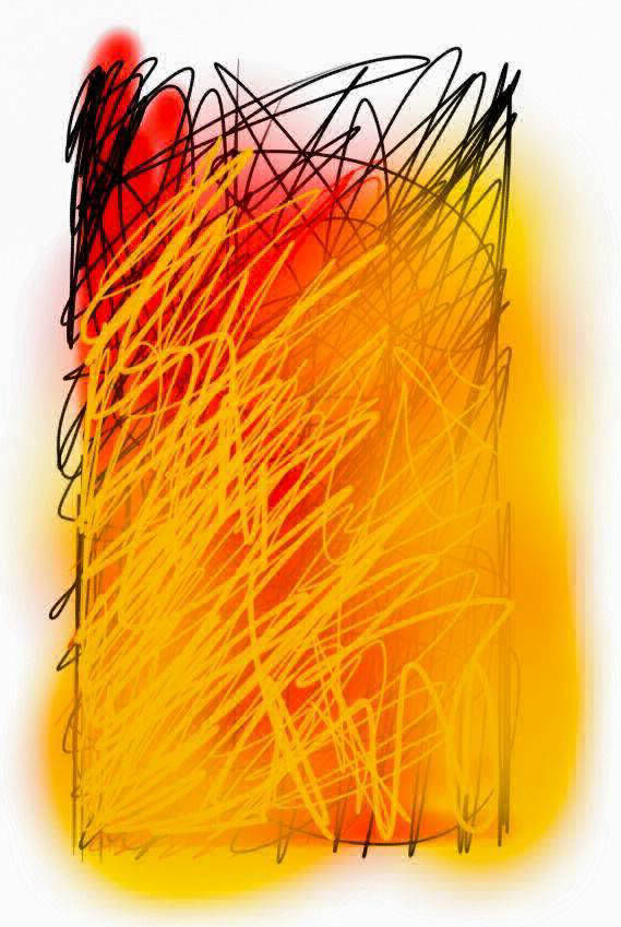 Orange Doodle in pens and inks