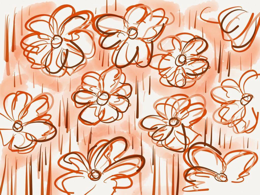 oranges flowers surface design
