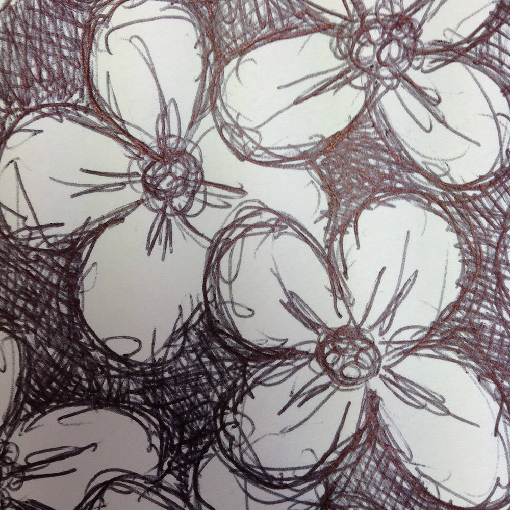 Flowers in ink
