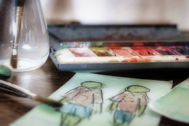 people watercolour