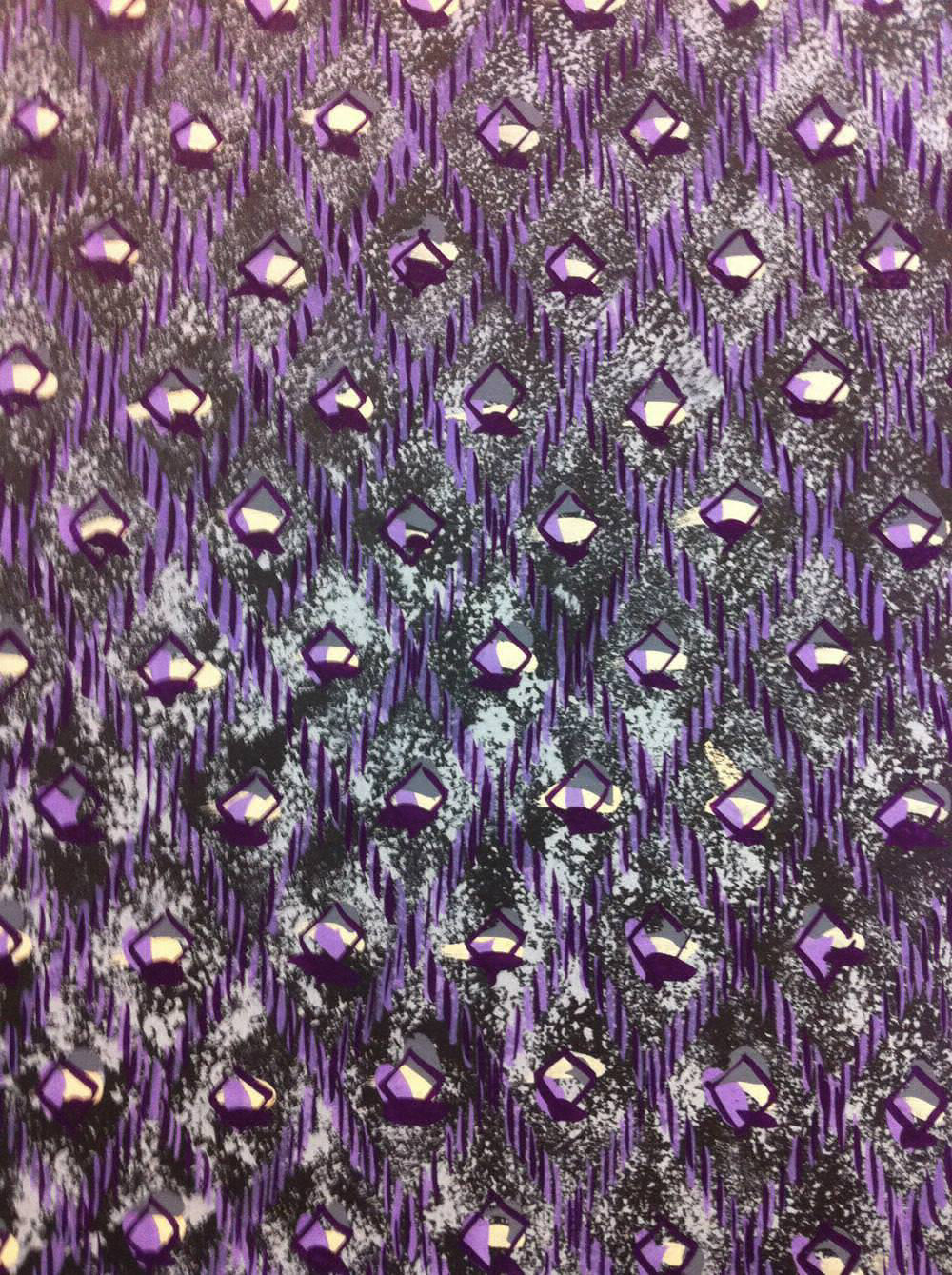 Purple triangles textile surface design
