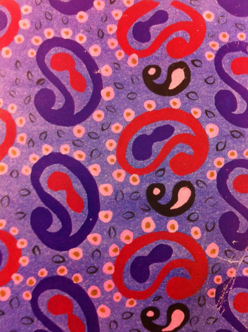 Red blue paisley