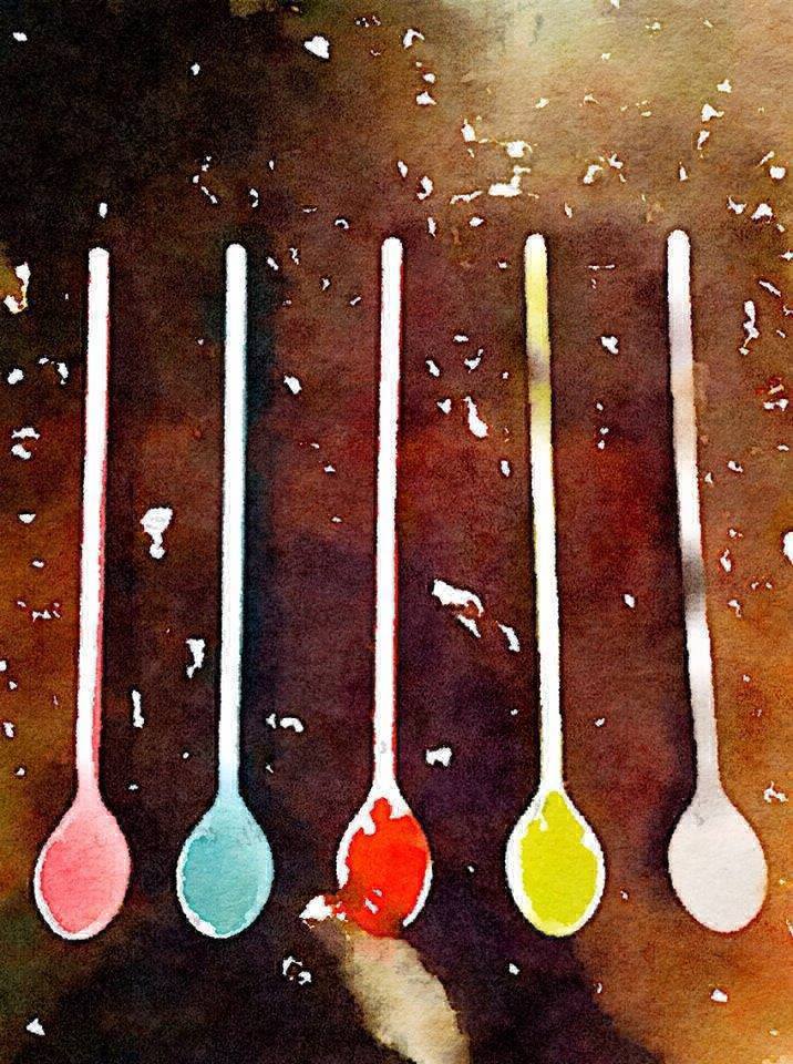Watercolour Spoons