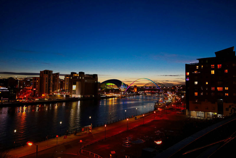 tyne river at sunset